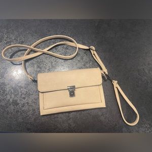 Nude wristlet/crossbody bag